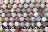 ROND214 15 inches 6*8mm faceted rondelle morganite beads