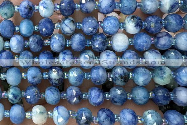 ROND220 15 inches 6*8mm faceted rondelle jade gemstone beads