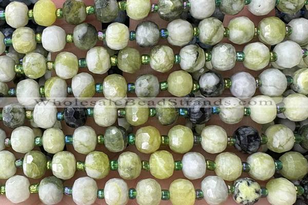 ROND221 15 inches 6*8mm faceted rondelle jade gemstone beads