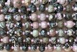 ROND222 15 inches 6*8mm faceted rondelle rhodonite gemstone beads