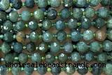 ROND224 15 inches 6*8mm faceted rondelle moss agate gemstone beads