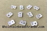 Shel16 8*10mm Natural White Shell Alphabet Letter Pendant