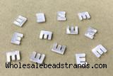 Shel19 8*10mm Natural White Shell Alphabet Letter Pendant