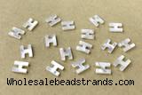 Shel22 8*10mm Natural White Shell Alphabet Letter Pendant