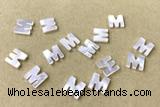 Shel27 10*10mm Natural White Shell Alphabet Letter Pendant