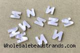 Shel28 8*10mm Natural White Shell Alphabet Letter Pendant