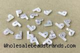 Shel30 7*10mm Natural White Shell Alphabet Letter Pendant