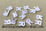 Shel32 8*10mm Natural White Shell Alphabet Letter Pendant