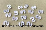 Shel33 8*10mm Natural White Shell Alphabet Letter Pendant