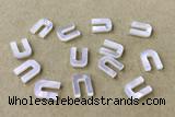 Shel35 8*10mm Natural White Shell Alphabet Letter Pendant