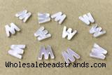 Shel37 10*10mm Natural White Shell Alphabet Letter Pendant