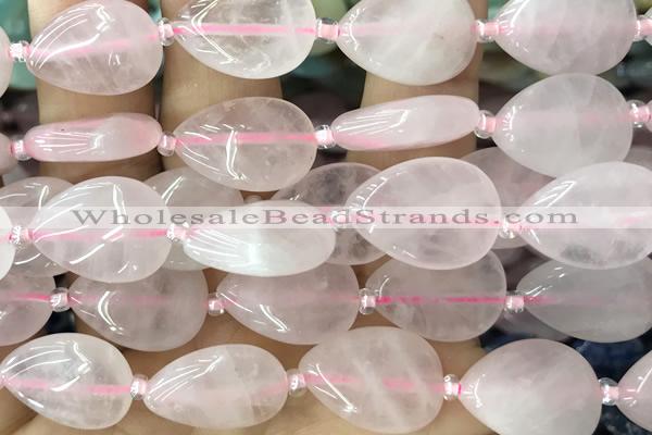 TEAR05 15 inches 13*18mm flat teardrop rose quartz beads