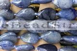 TEAR24 15 inches 13*18mm flat teardrop blue aventurine jade beads