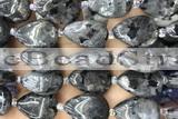 TEAR34 15 inches 13*18mm flat teardrop black labradorite beads