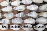 TEAR40 15 inches 10*20mm - 13*23mm faceted freeform teardrop white opal beads