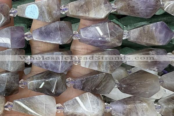 TEAR46 15 inches 10*20mm - 13*23mm faceted freeform teardrop amethyst beads