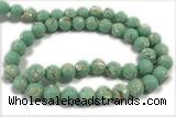 TURQ06 15 inches 4mm round synthetic turquoise with shelled beads