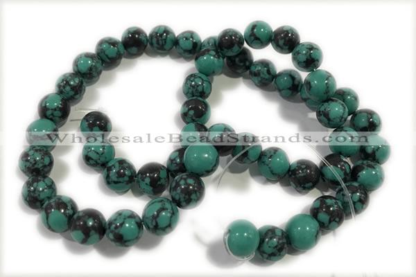 TURQ101 15 inches 4mm round synthetic turquoise beads