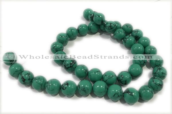 TURQ182 15 inches 6mm round synthetic turquoise beads