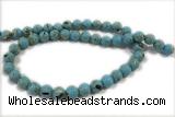 TURQ31 15 inches 4mm round synthetic turquoise with shelled beads